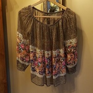 Fei Anthro silk floral tunic